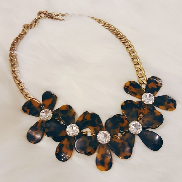 J. Crew Jewelry - J. Crew Tortoise Flower Statement Necklace